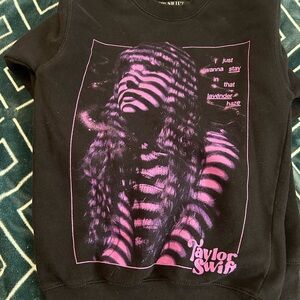 Taylor Swift Black and Purple Graphic Sweatshirt